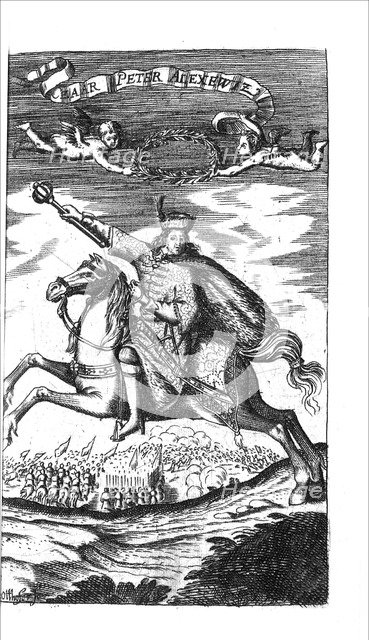 Tsar Peter I Alexeyevich (from Georg Adam Schleissing Derer beyden Czaaren in Reussland Iwan und Peter Alexewiz), 1693. Artist: Anonymous  