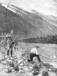 ''The German Emperor's visit to Norway - Playing his first Salmon on the Olden River', 1890. Creator: J Nash.