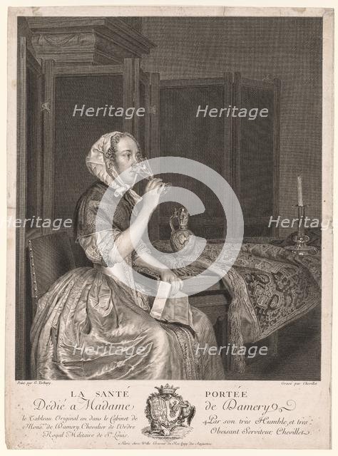 Drinking a Toast. Creator: Gerard ter Borch (Dutch, 1617-1681); Justus Chevillet (French, 1729-1802).