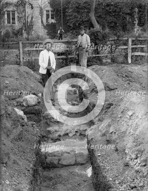 Archaeological excavations at Netley Abbey, Hound, Hampshire, c1860-c1922. Artist: Henry Taunt