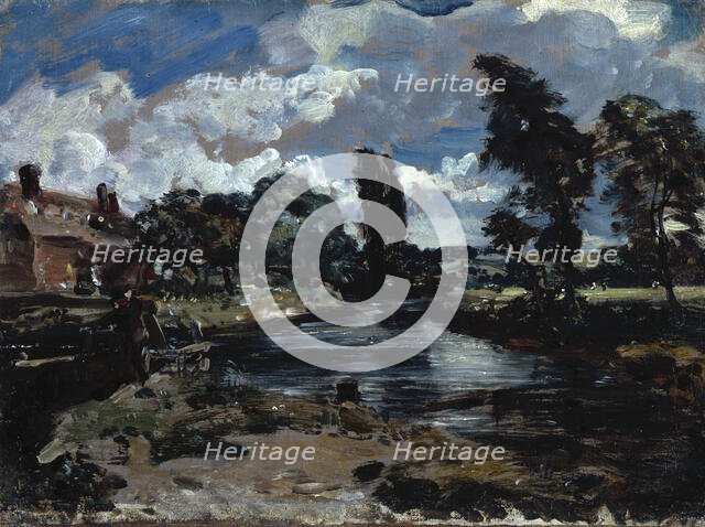 Flatford Mill from a Lock on the Stour, c1811. Creator: John Constable.