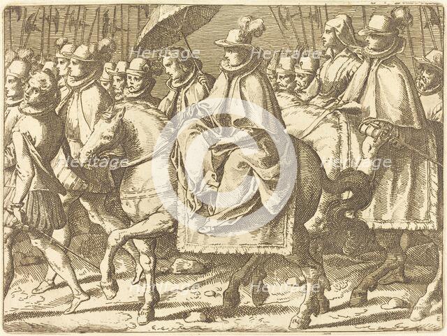 Margaret of Austria on Horseback, 1612. Creator: Raffaello Schiaminossi.