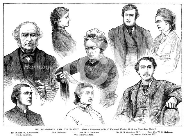'Mr Gladstone and his Family', 19th century. Artist: Unknown