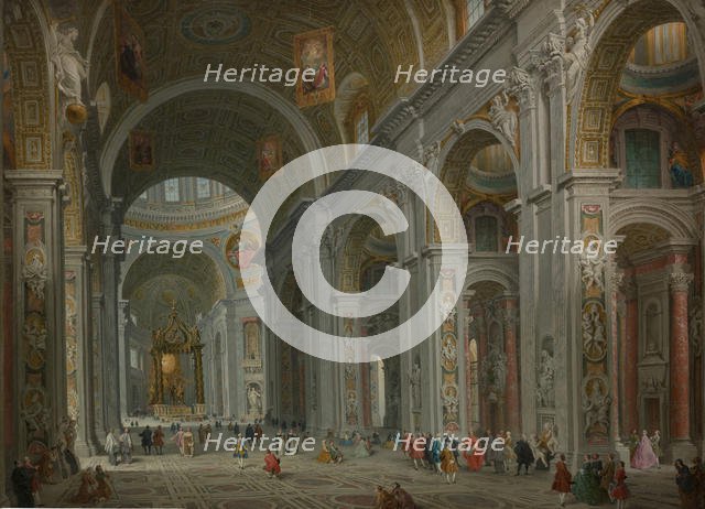 Interior of Saint Peter's, Rome, after 1754. Creator: Giovanni Paolo Panini.