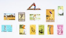 Stamps from various countries, with golfing theme, 20th century. Artist: Unknown