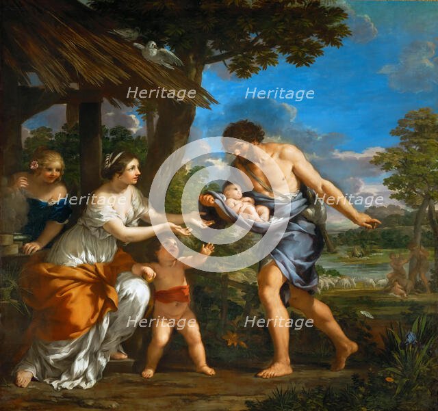 Romulus and Remus Sheltered by Faustulus, c. 1643. Creator: Cortona, Pietro da (1596-1669).