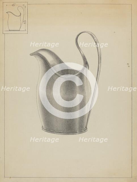 Silver Creamer, c. 1936. Creator: Simon Weiss.