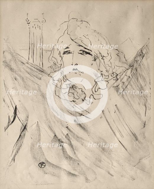 Portraits of Actors and Actresses: Thirteen Lithographs: Sarah Bernhardt, 1898. Creator: Henri de Toulouse-Lautrec (French, 1864-1901).