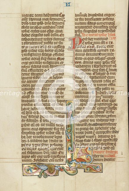 Inhabited Initial L; Historia Scholastica, about 1300. Creator: Peter Comestor.