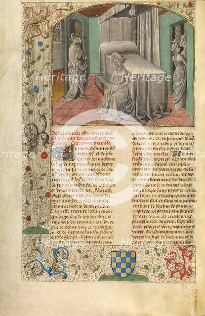 The Conception of Alexander the Great; Miroir Historial, about 1475. Creator: Unknown.