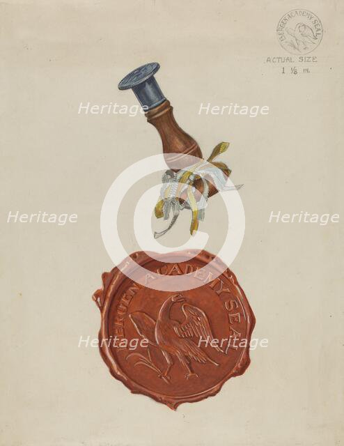 Bergen Academy Seal, c. 1936. Creator: Albert Camilli.