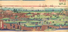 Illustration of the Front Garden of the Tsukiji Hotel in the Eastern Capital (Toto ..., ca. 1868-72. Creator: Utagawa Hiroshige III.