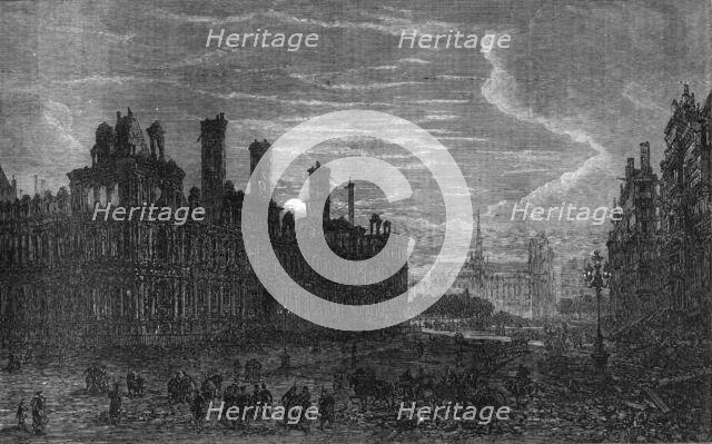 The Ruins of Paris: the Hôtel de Ville, 1871. Creator: Unknown.