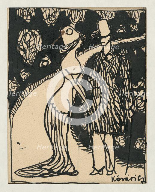 Fashionable sketch II., 1908-1912. Creator: Konstantín Kövári-Kacmarik.