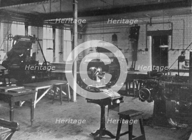 'Heriot-Watt College, Edinburgh - Letterpress Machine Department', 1909. Creator: Unknown.