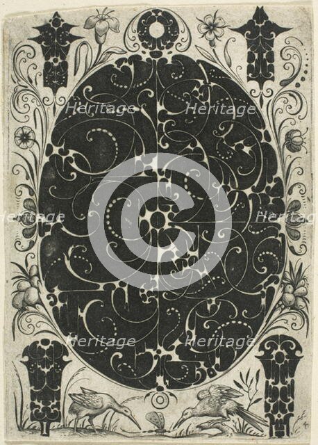 Ornamental Plate IV, 1610/20. Creator: Jacques Hurtu.