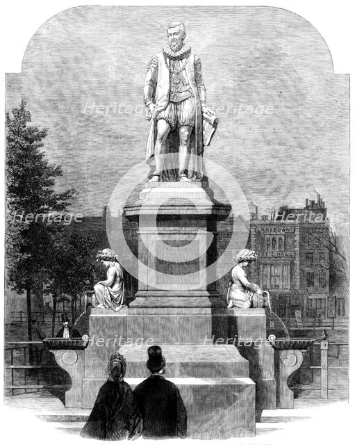 The Statue of Sir Hugh Myddelton at Islington-green, sculptured by the late John Thomas, 1862. Creator: Mason Jackson.