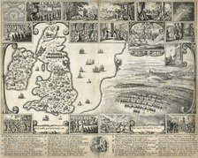 Map of the British Isles and illustrations of 17th century historical events, c1659. Artist: Wenceslaus Hollar.