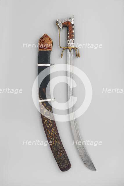 Nimcha with Scabbard...Algerian; blade, European...late 17th-early 18th century...16th-17th century. Creator: Unknown.