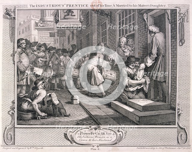 'The industrious 'prentice...married...', plate VI of Industry and Idleness, 1747. Artist: William Hogarth