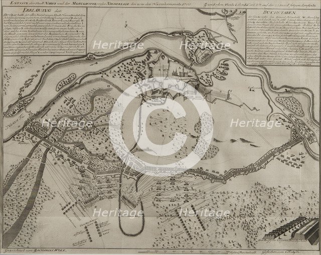 Map of the Battle at Narva, 1700.
