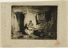 Nursemaid, 1843. Creator: Charles Emile Jacque.