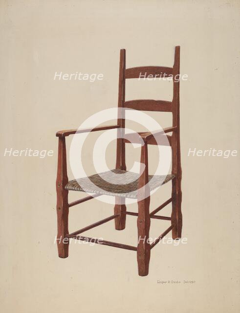 Ladder Back Chair, c. 1939. Creator: Roger Deats.