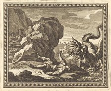 Hippolytus and the Sea Monster, published 1676. Creator: Jean Lepautre.