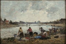 Washerwomen on the banks of the Touques, 1890. Creator: Boudin, Eugène-Louis (1824-1898).