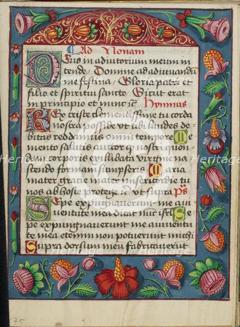 Decorated Text Page; Book of Hours, early 16th century. Creator: Unknown.