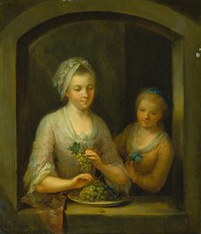 A Woman and a Girl at a Window, c1770-1780. Creator: Johann Andreas Herrlein.