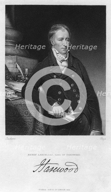 Henry Lascelles, 2nd Earl of Harewood, British politician, 1830.Artist: Page
