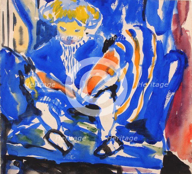 Child Reading, 1915-1918. Creator: Henry Lyman Saÿen.