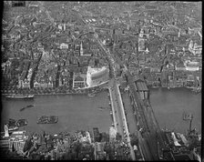 Blackfriars Bridge, Unilever House and area around Faringdon Road, London,  c1930s. Creator: Arthur William Hobart.