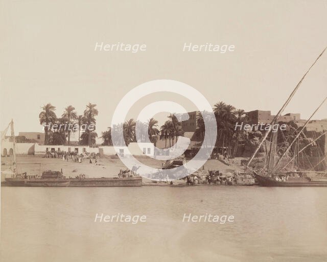 Village on the Nile, 19th century. Creator: Anon.
