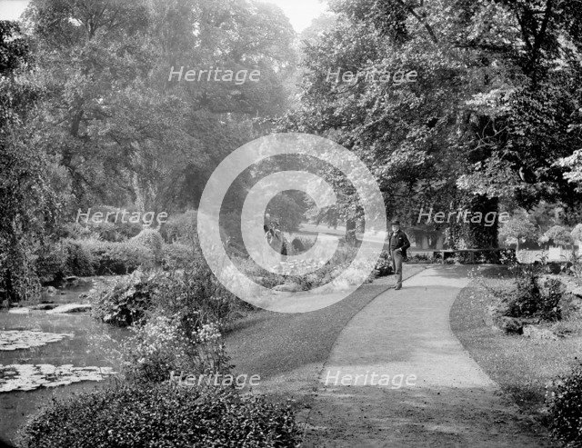 Lord Wantage in the gardens at Lockinge House, Lockinge, Oxfordshire, c1860-c1922. Artist: Henry Taunt