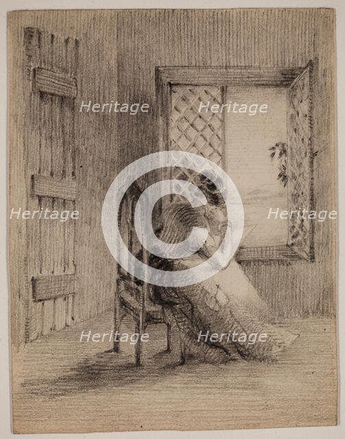 Woman Seated by a Window, 19th century. Creator: Felix Octavius Carr Darley.