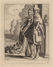 Two Figures in Costume. Creator: Jan van de Velde II.