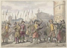 Riot at the conviction of Cornelis Halewijn and Herman Jansz. in Antwerp in 1559, (1652-1659).  Creator: Jacob van der Ulft.