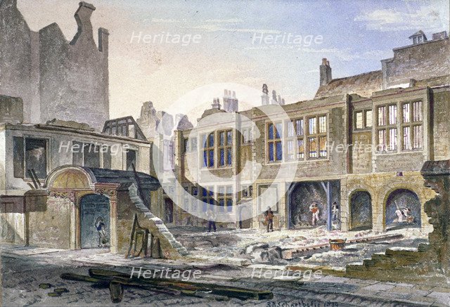View of the demolition of Winchester Place, London, 1839. Artist: Robert Blemmell Schnebbelie