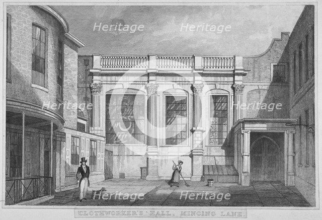 Clothworkers' Hall, Mincing Lane, City of London, 1830. Artist: W Wallis
