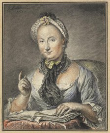 The Artist's Wife with a Book, 1752. Creator: Georg Friedrich Schmidt.