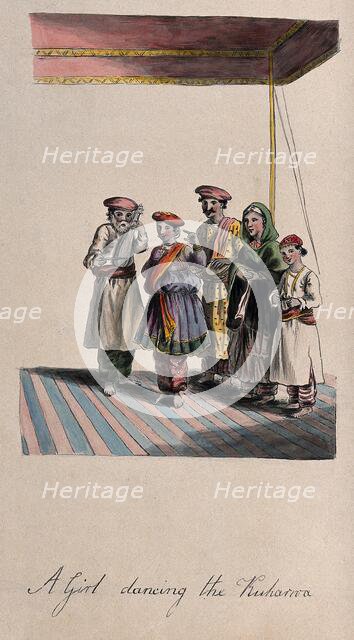 A Girl dancing the Kuharwa, 19th century.  Creator: Unknown.