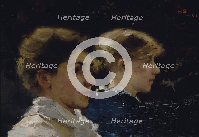 Two Profiles (Marianne Preindlsberger in front), 1881. Creator: Helene Schjerfbeck.