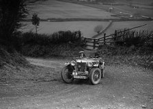 MG TA of NH Grove competing in the MG Car Club Midland Centre Trial, 1938. Artist: Bill Brunell.