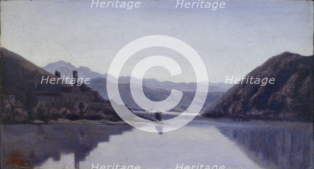 Lago di Piediluco, Umbria, 1826. Artist: Jean-Baptiste-Camille Corot.