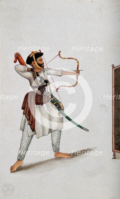 A man shooting an arrow, (between 1800 and 1899?). Creator: Unknown.