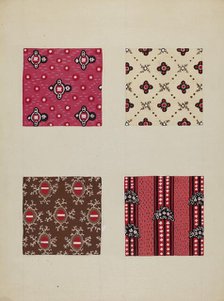 Materials from Quilt, c. 1937. Creator: Katherine Hastings.