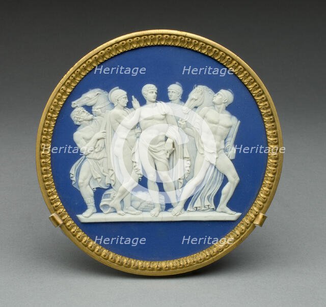 Plaque with Arming of Achilles, Burslem, 1790. Creator: Wedgwood.