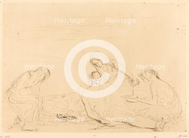 Pietà (third plate), 1910. Creator: Jean Louis Forain.